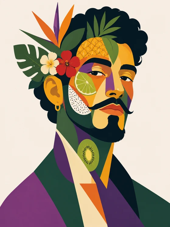 Retrato ilustrado de Mario San Román